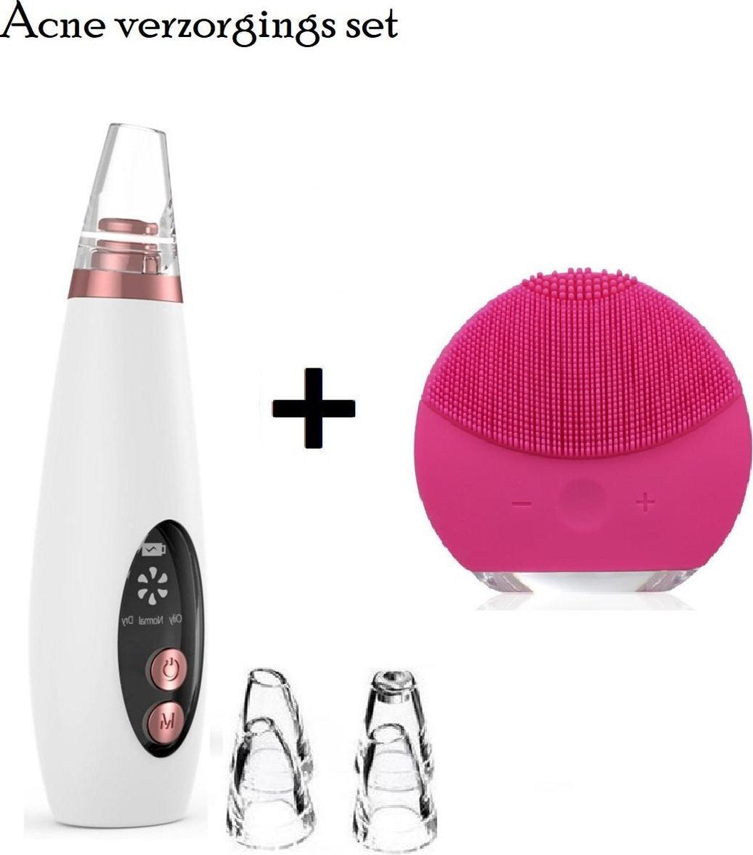 Rock&Rose Acne Set BlackHead Eater Remover + Elektrische gezichtsreiniger - Mee-eters verwijderen - acneverzorging