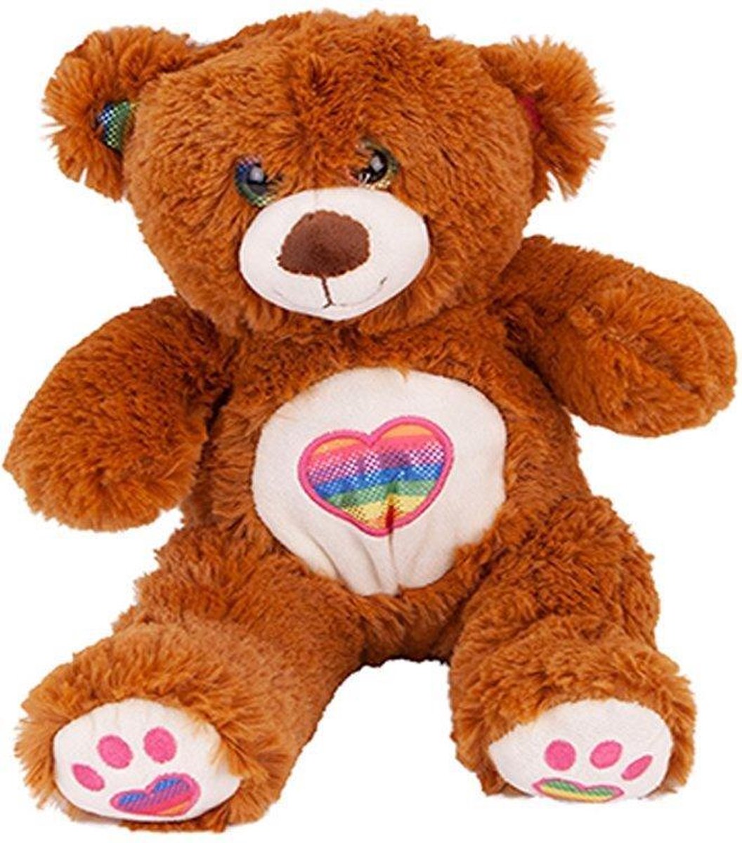 Pluche Knuffel Beer met Regenboogkleuren 25 cm Assorti