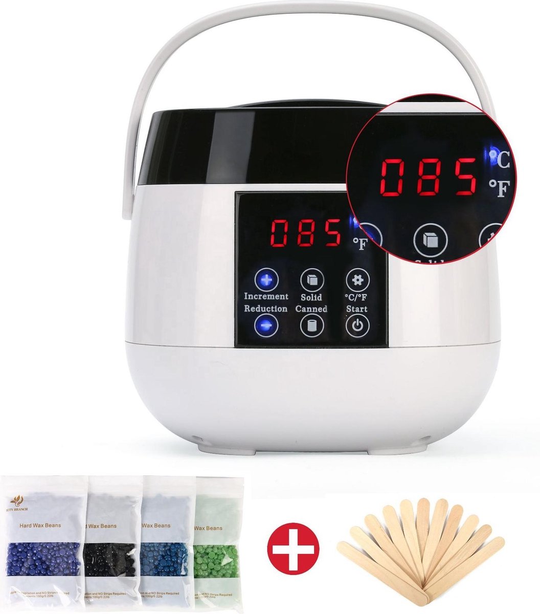 UA Wax Apparaat  set - Zwart - 400 graam - Wax Beans - 20 Wax spatels - Wax Ontharen - Wax Heater - Hars apparaat - Wax Bonen- wax verwarmer-wax-Wax Apparaat- wax parels