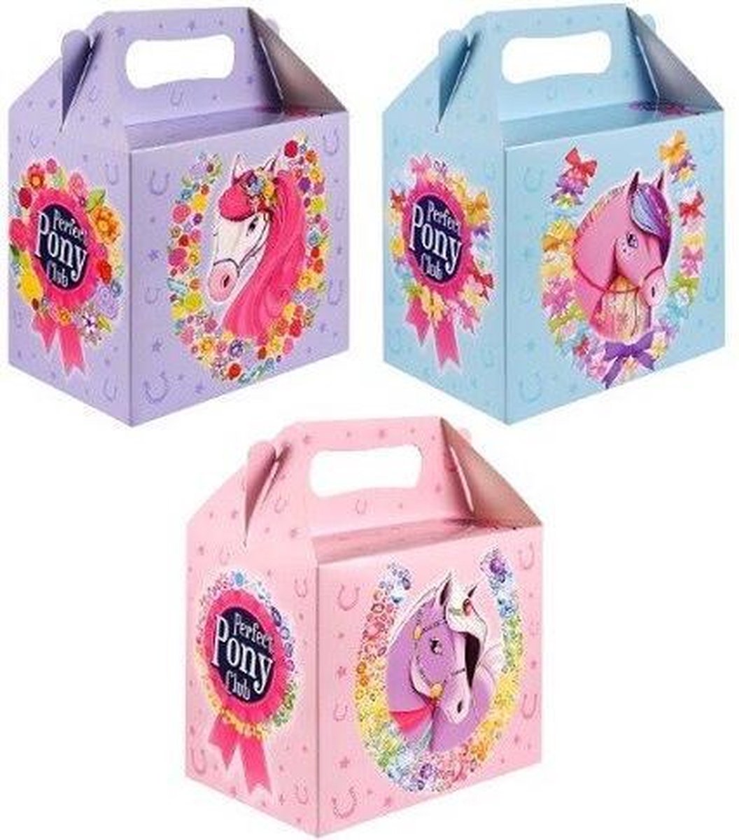 6 stuks menubox pony's 14 x 9.5 x 18 Cm