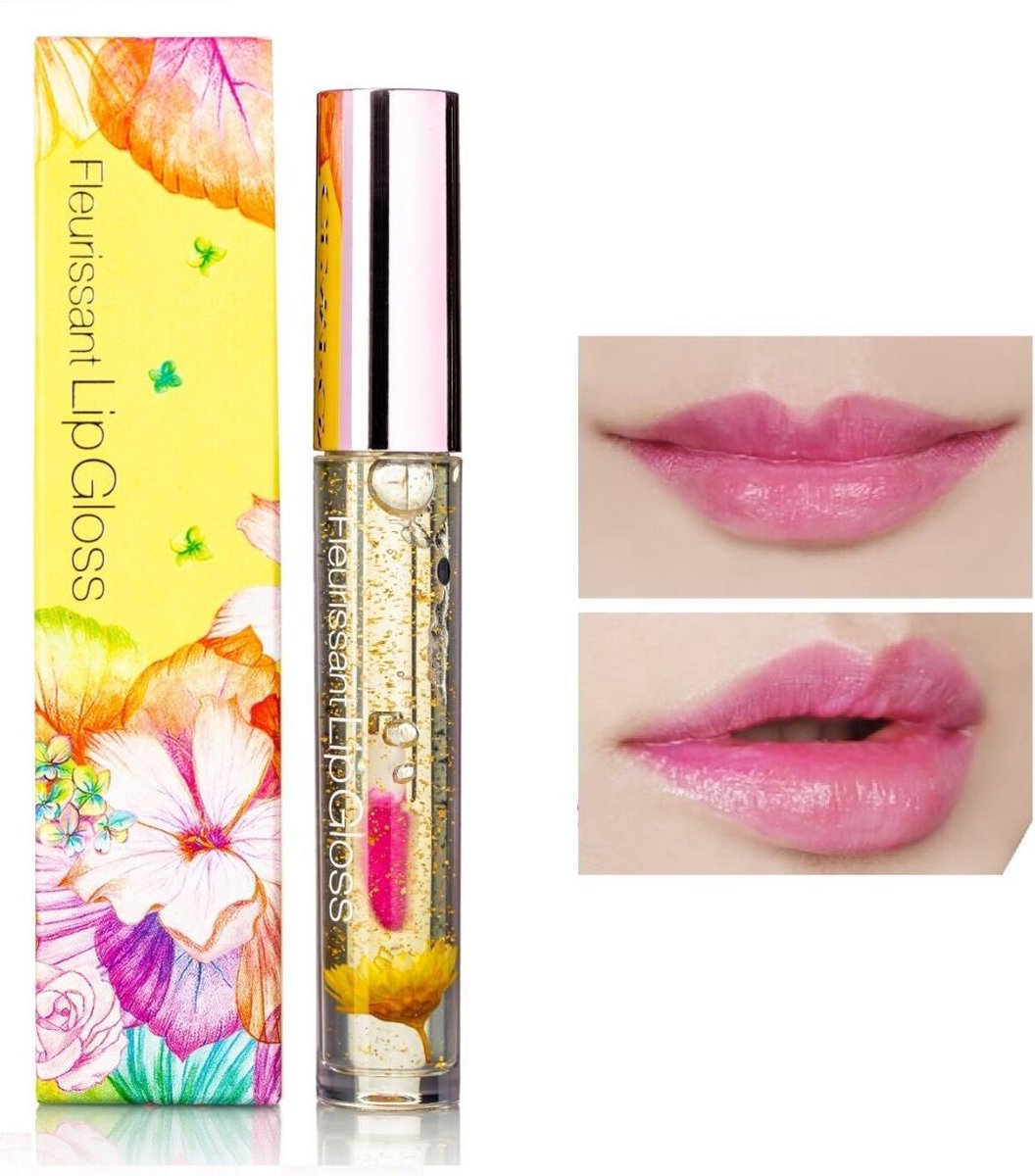 GLAMFOX Honey Flower Lipgloss - 24K Goud Poeder - 100% Honing Bloem – Korean Skincare - Lip Plumper Transparant - Lippenbalsem - Essence Lipgloss Doorzichtig - Lipgloss - Moederdag Cadeautje