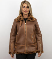 Z DESIGN Imitatie Lammy Coat Dames – Bruin
