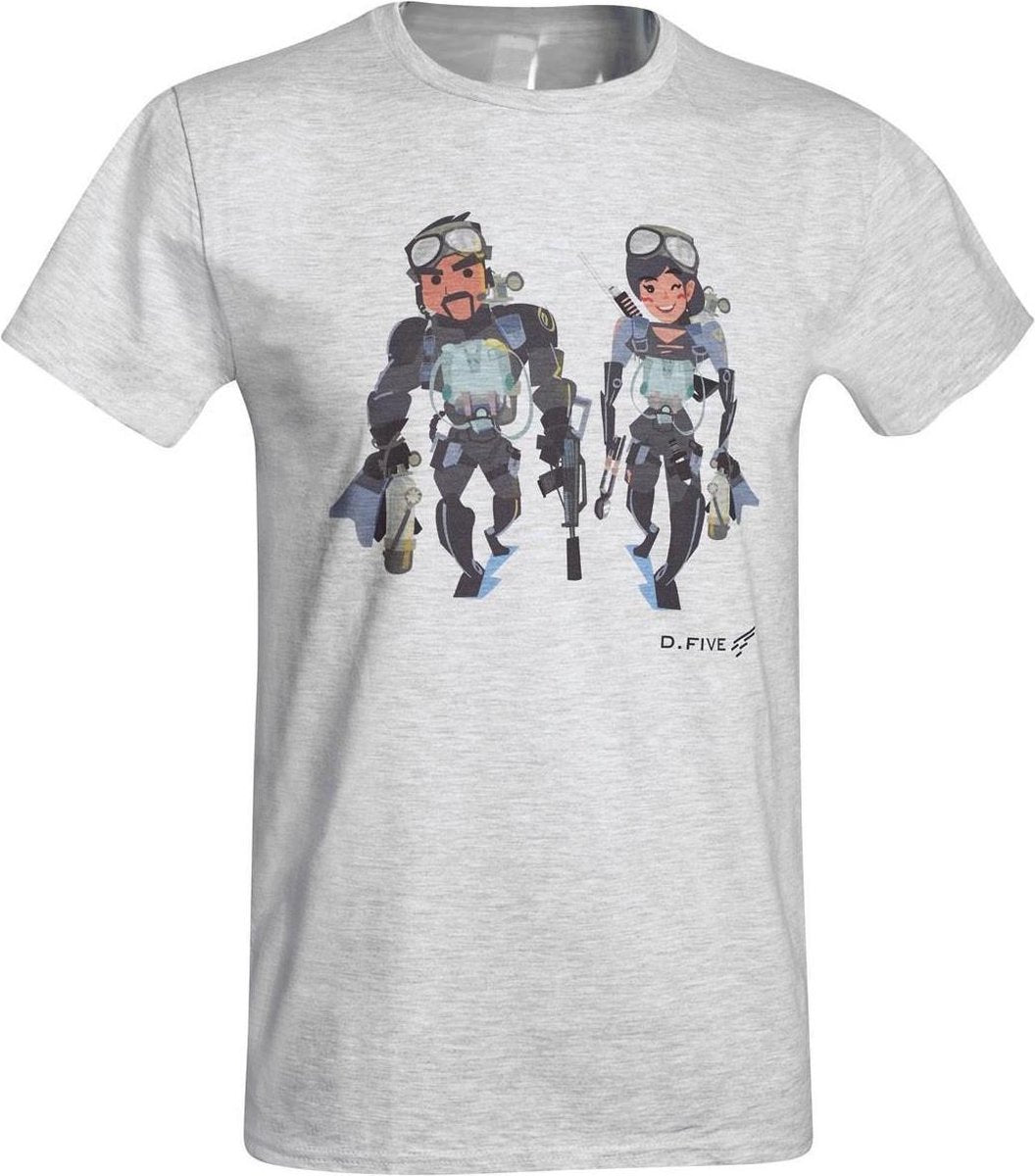 D.five T-shirt Navy Seals Team Couple Heren Katoen Grijs Maat L