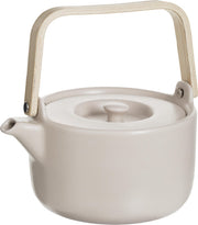 ATMOSPHERA THEEPOT KERAMIEK MET BAMBOE HANDVAT EN ZEEF / FILTER NUDE /  80CL