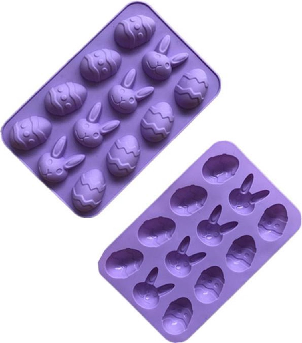 ProductGoods - Siliconen Bakvorm Paasei en Paashaas - Pasen - 12 stuks - Bakvormen