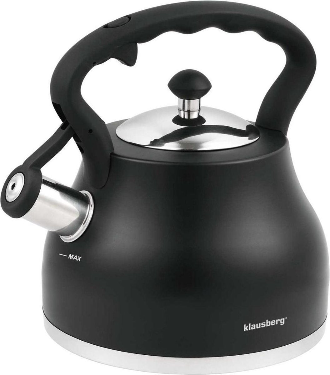 Klausberg 7448 Fluitketel - zwart - 2.7 liter