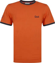 Heren T-shirt Captain - Roest Oranje/Donkerblauw