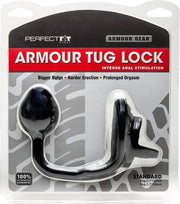 Armour Tug Lock - Medium Plug - Black - Cock Rings