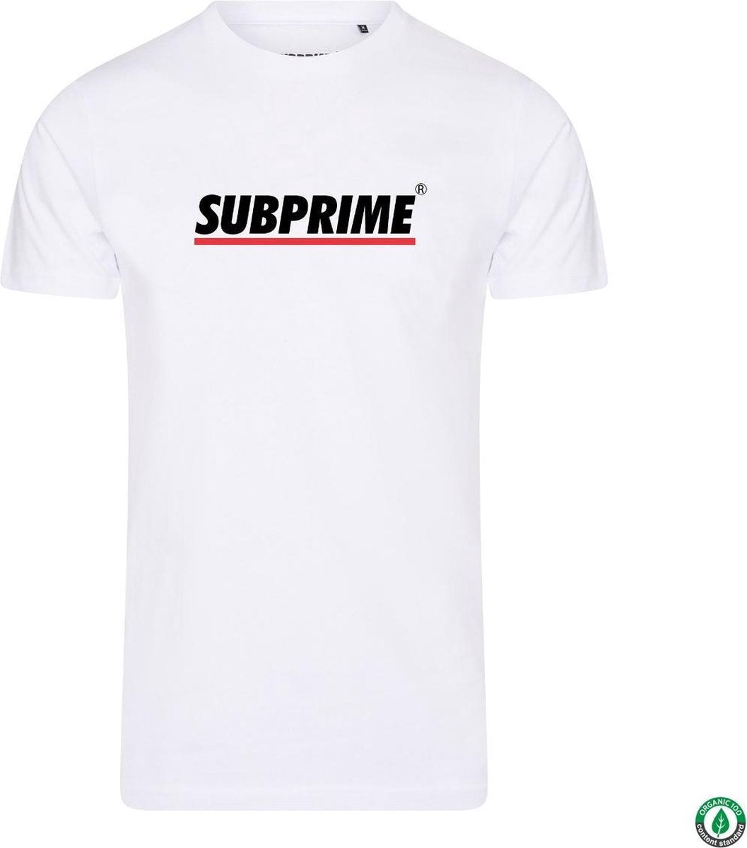 Subprime - Heren Tee SS Shirt Stripe White - Wit - Maat S
