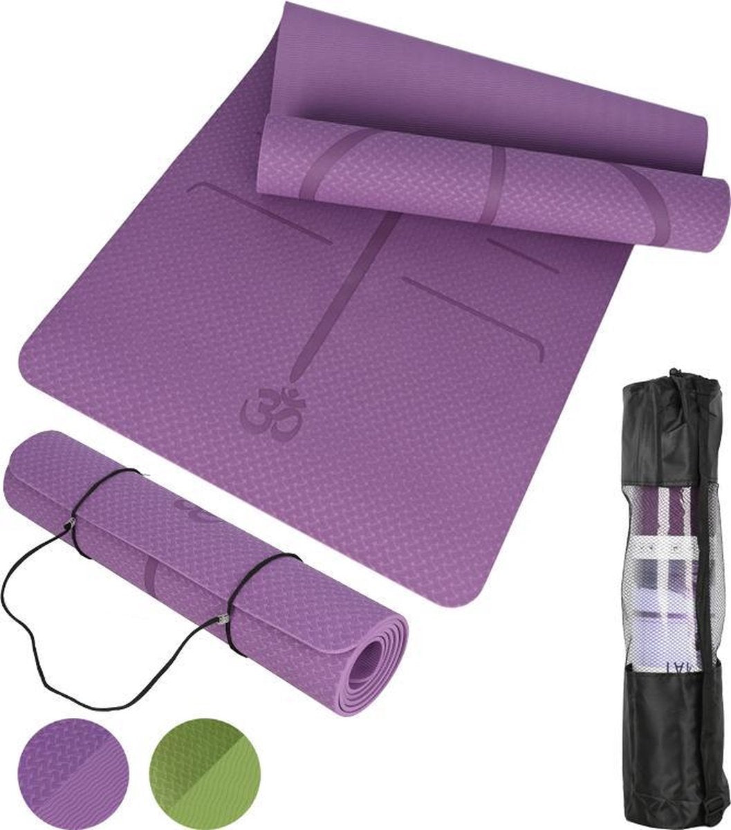 Fuegobird TPE Yoga Mat - Purper - 183 x 61 x 0.6 cm