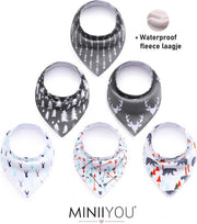 Set van 6 stuks | Bandana kwijl Slabbetjes jongens pijltjes hert |WATERPROOF fleece laag achterzijde | Baby en peuter slab | puntslab | Stoere Puntsjaaltjes | Slabber Verstelbaar in 2 maten | Biologisch katoen | Groot formaat