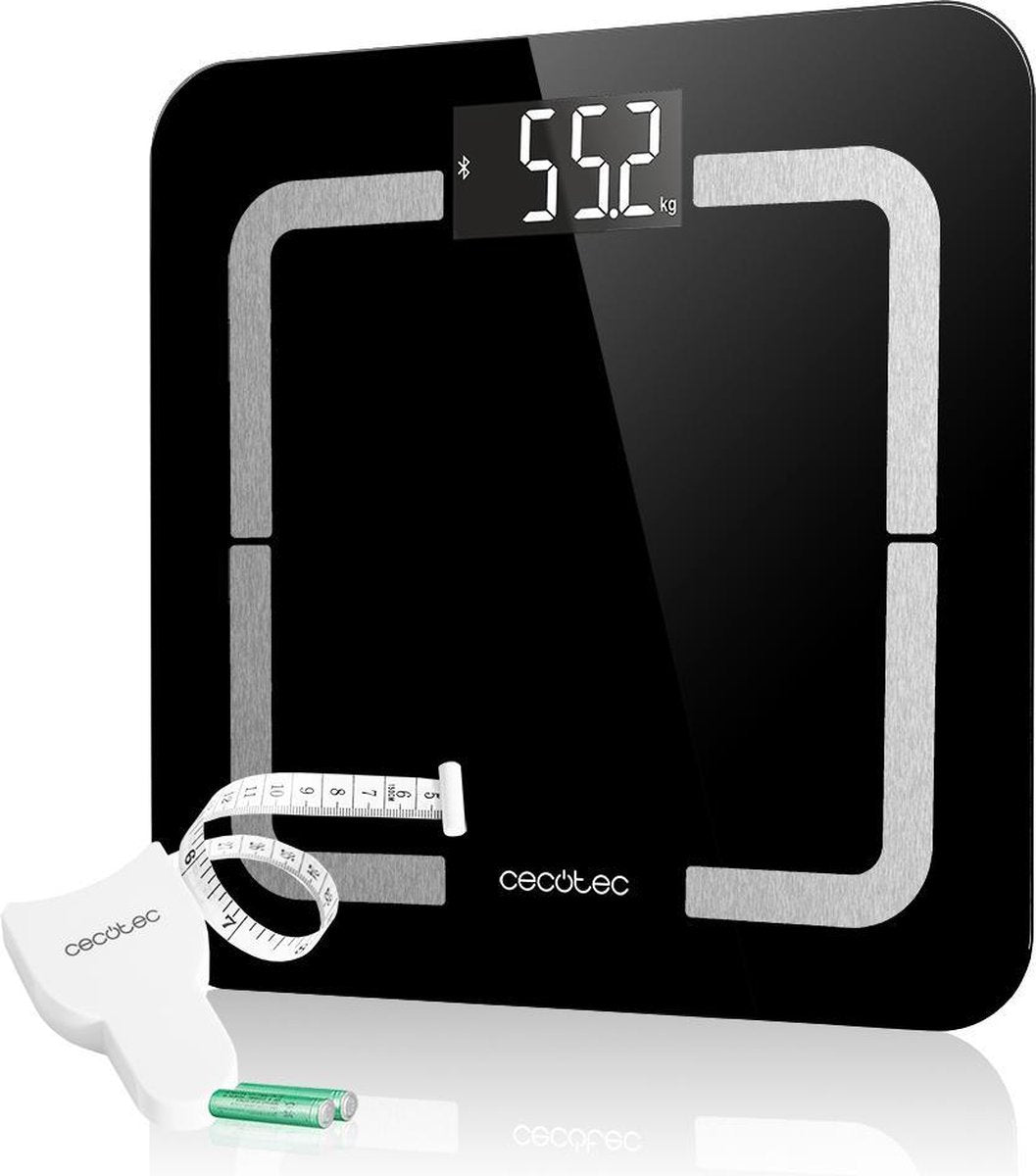Cecotec Smart weegschaal - Bluetooth personenweegschaal digitaal - Lichaamsanalyse weegschaal - Zwart