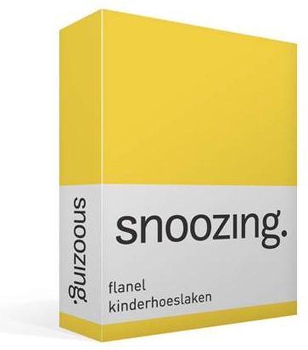 Snoozing - Flanel - Kinderhoeslaken -  Junior - 70x140/150 cm - Geel