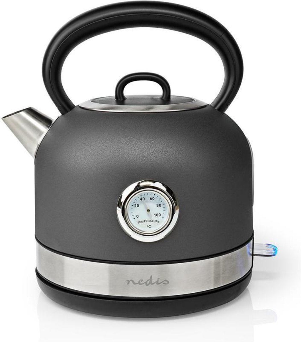 Waterkoker | 1.7 l | Roestvrij Staal | Grijs | Temperatuurindicator | 360 graden draaibaar | Verborgen verwarmingselement | Strix®-controller | Droogkookbeveiliging