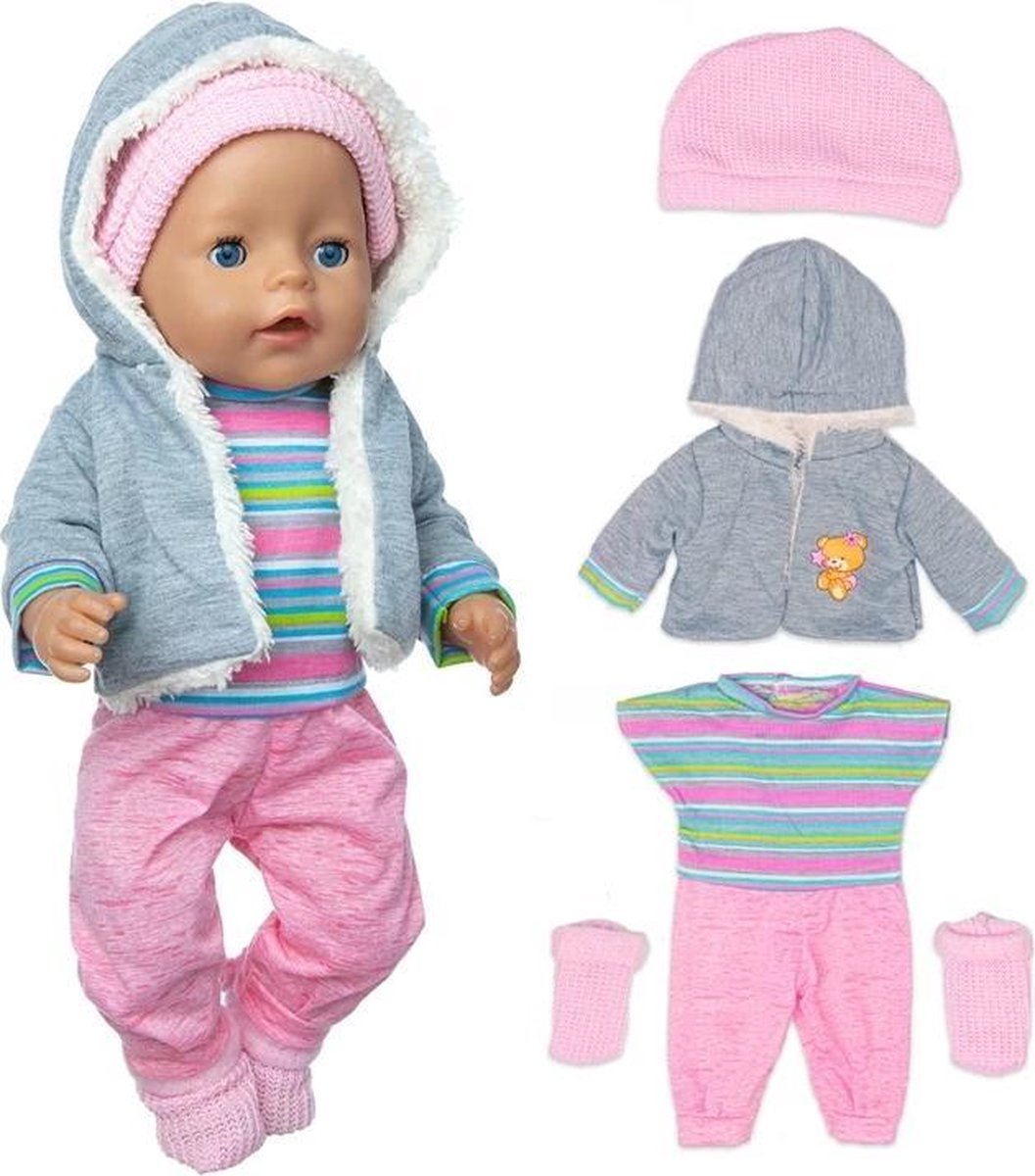 Poppenkleertjes - Geschikt voor Baby Born - Winter outfit - Shirt