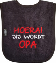 Zwarte slab met "Hoera! Jij wordt opa"