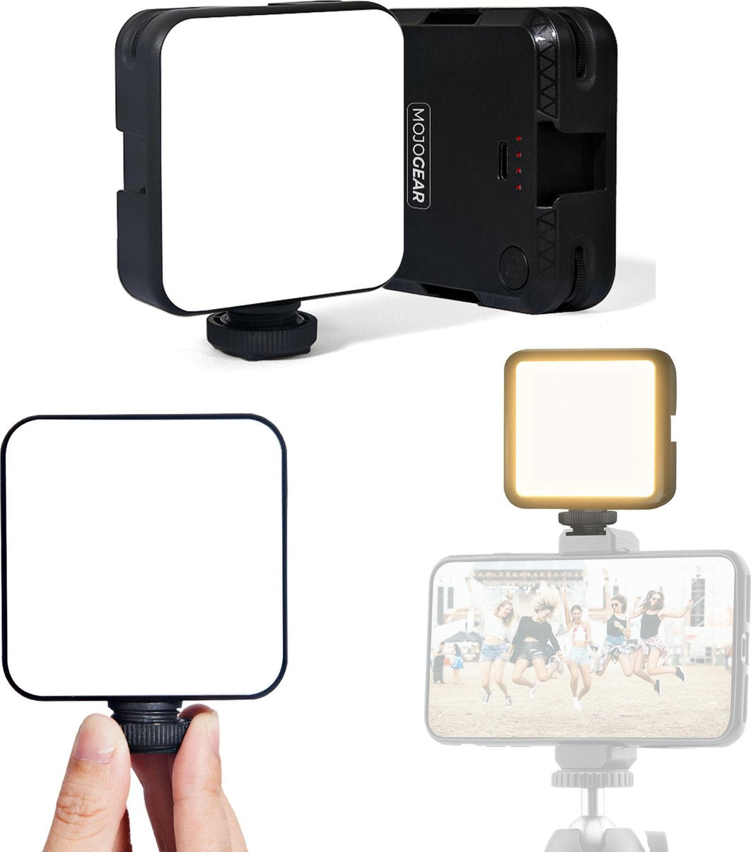 MOJOGEAR 64-LED Multi Color Mini videolamp voor smartphone en camera