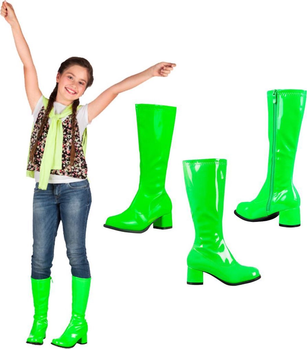 Groene hippie laarzen voor kinderen.