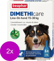 Beaphar Dimethicare Line-On Hond - Anti vlooien en tekenmiddel - 2 x 6x3 ml Van 15 Tot 30kg