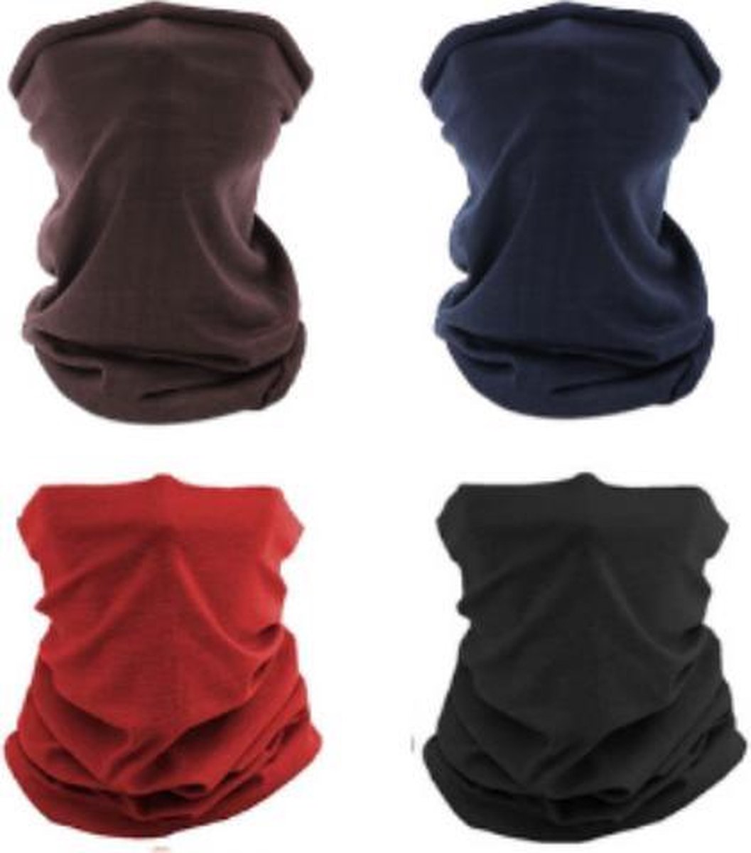 Su.B.dgn 4  Stuks Multifunctioneel Polyester Col Colsjaal - Bivakmuts Balaclava Bandana  Ideaal voor  Sport  Fietsen Motor  - Unisex - Veelkleurig