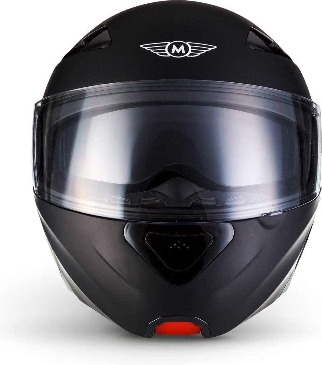 MOTO F20 Matt Black systeemhelm Flip-Up scooterhelm