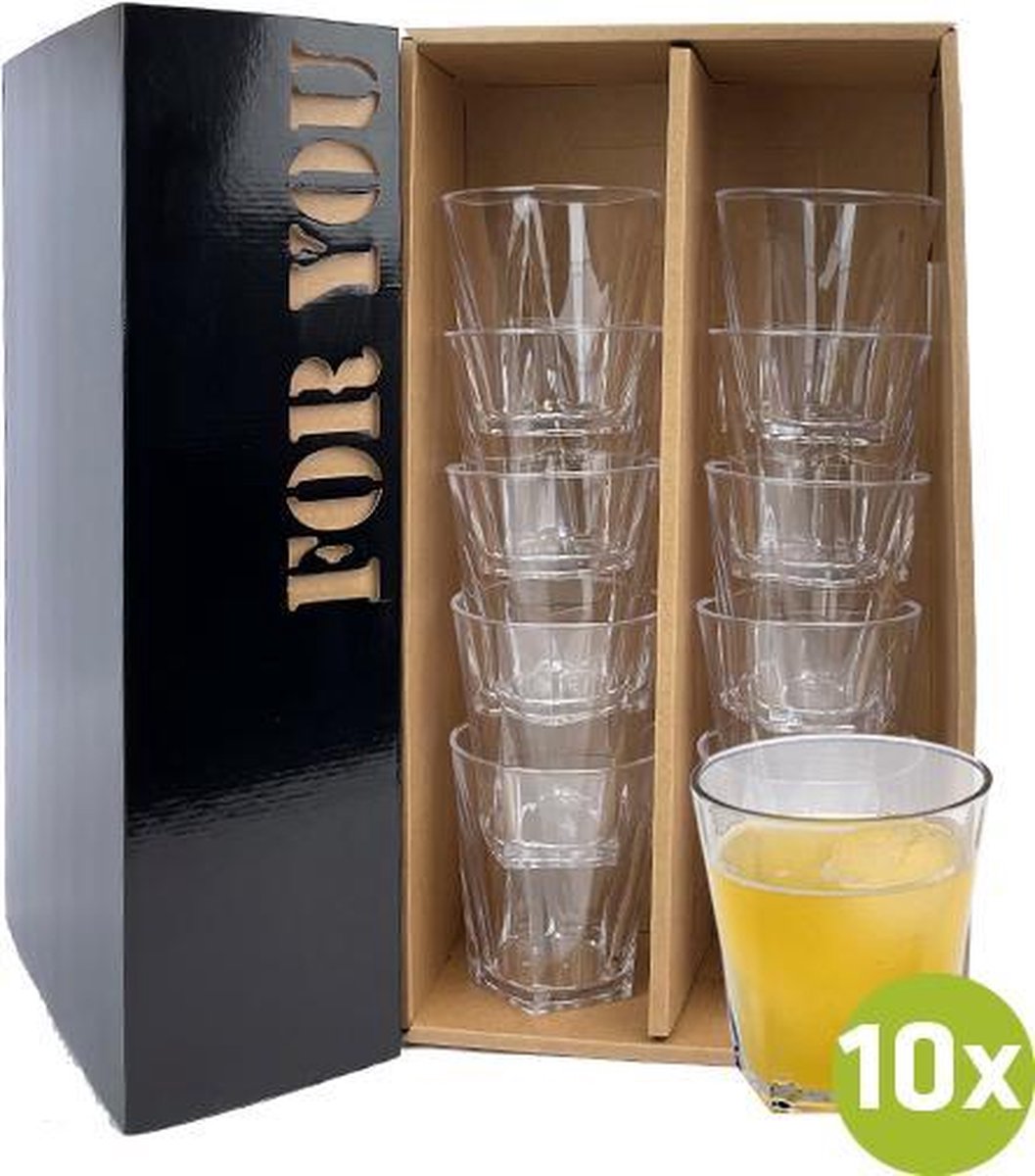 10x Wijnglas Mallorca 26cl cadeauset | Onbreekbare kunststof / plastic drinkglazen
