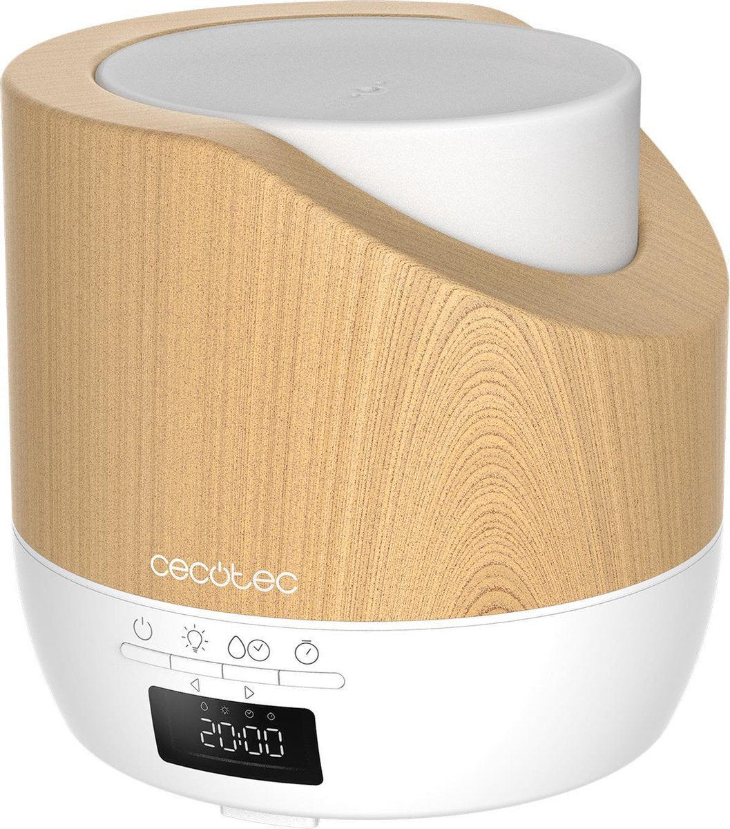 Cecotec 2 in 1 Digitale Alarm Wekker - Aroma Diffuser - Luchtbevochtiger met Aromatherapie en Klok - Wit
