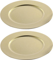 6x Gouden onderborden/borden glitter 33 cm rond - Kaarsenplateaus - Tafel dekken - Woonaccessoires/woondecoraties