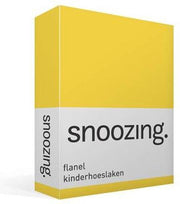Snoozing - Flanel - Kinderhoeslaken - Ledikant - 60x120 cm - Geel