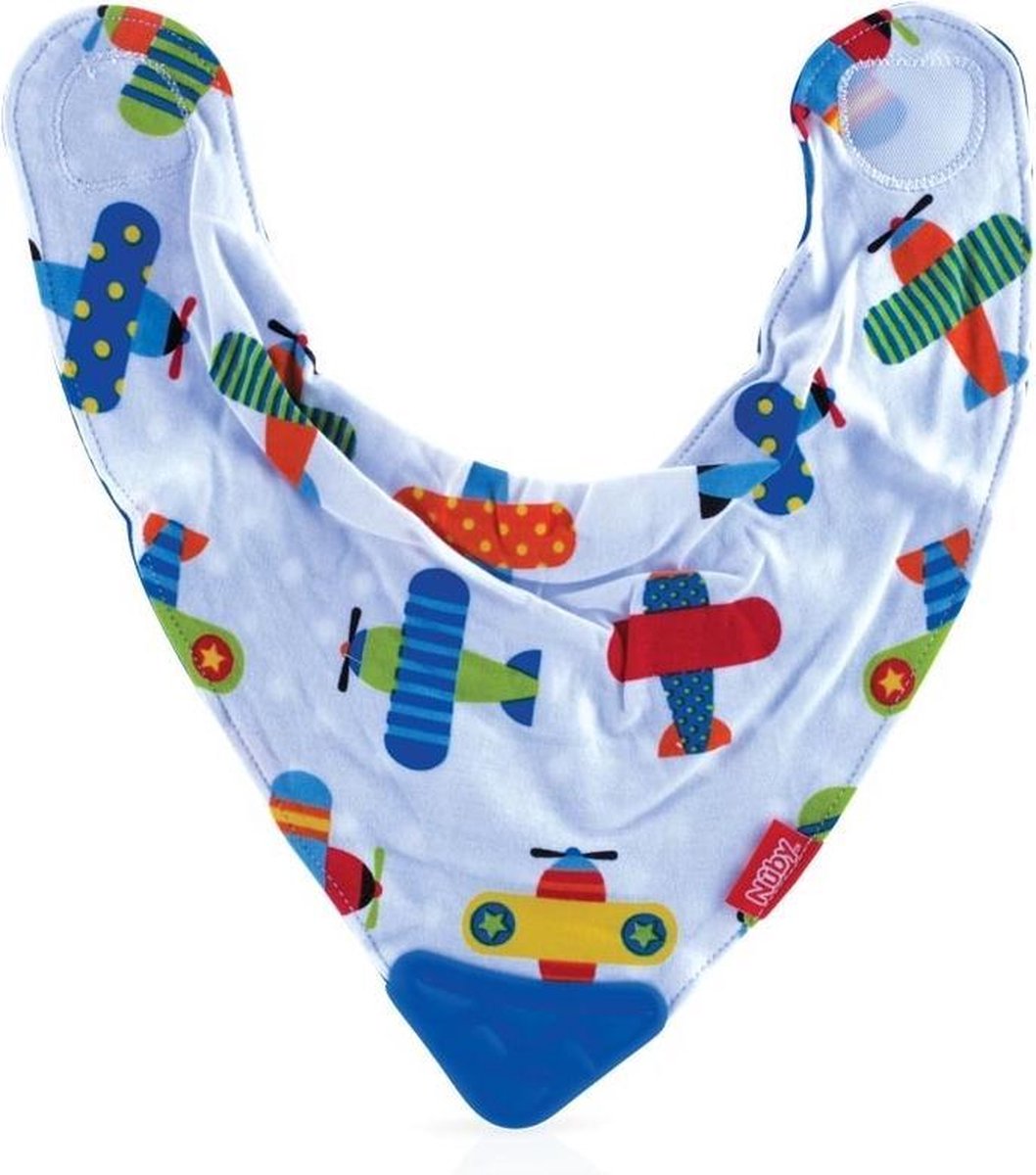 Nuby Slabbetje Bijthoek Junior 22 Cm Katoen Blauw
