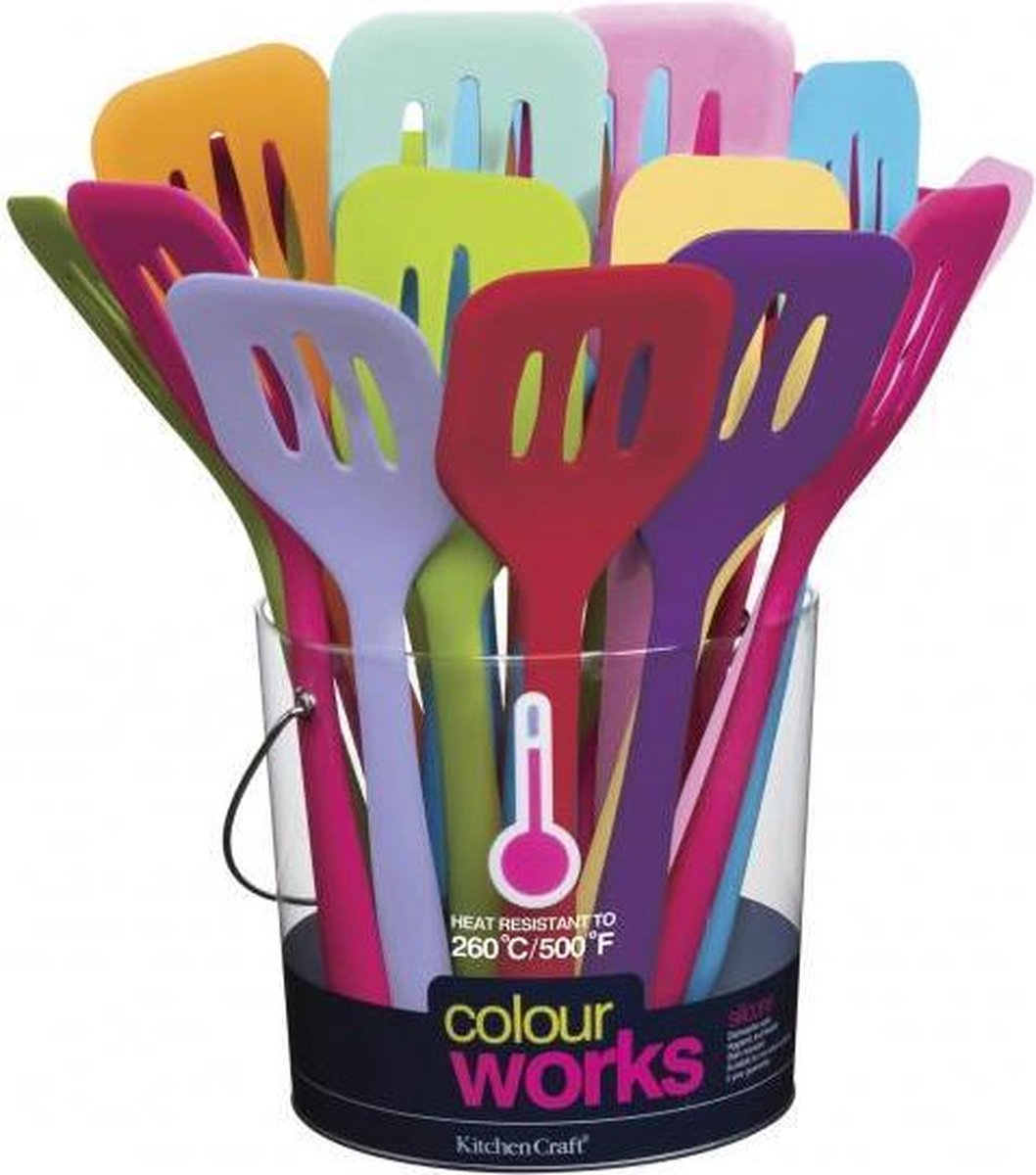 Colourworks Spatel 32 Cm Siliconen/Rvs