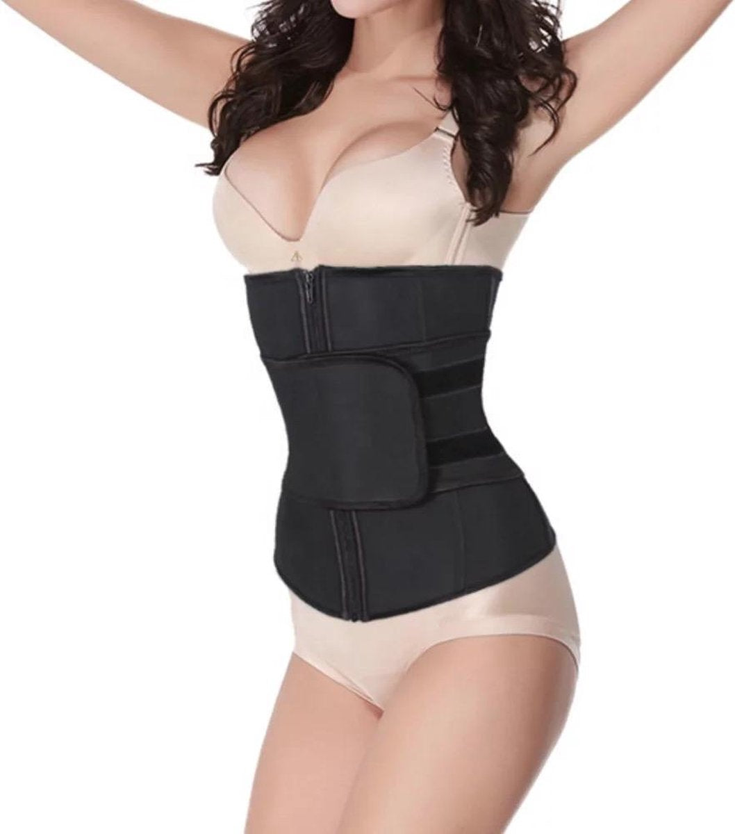 LOUZIR 'Waist Plus' sport waisttrainer - Neopreen- nylon 7 stalen baleinen - Afslank Band- corset- Buik Korset Belt -maat L