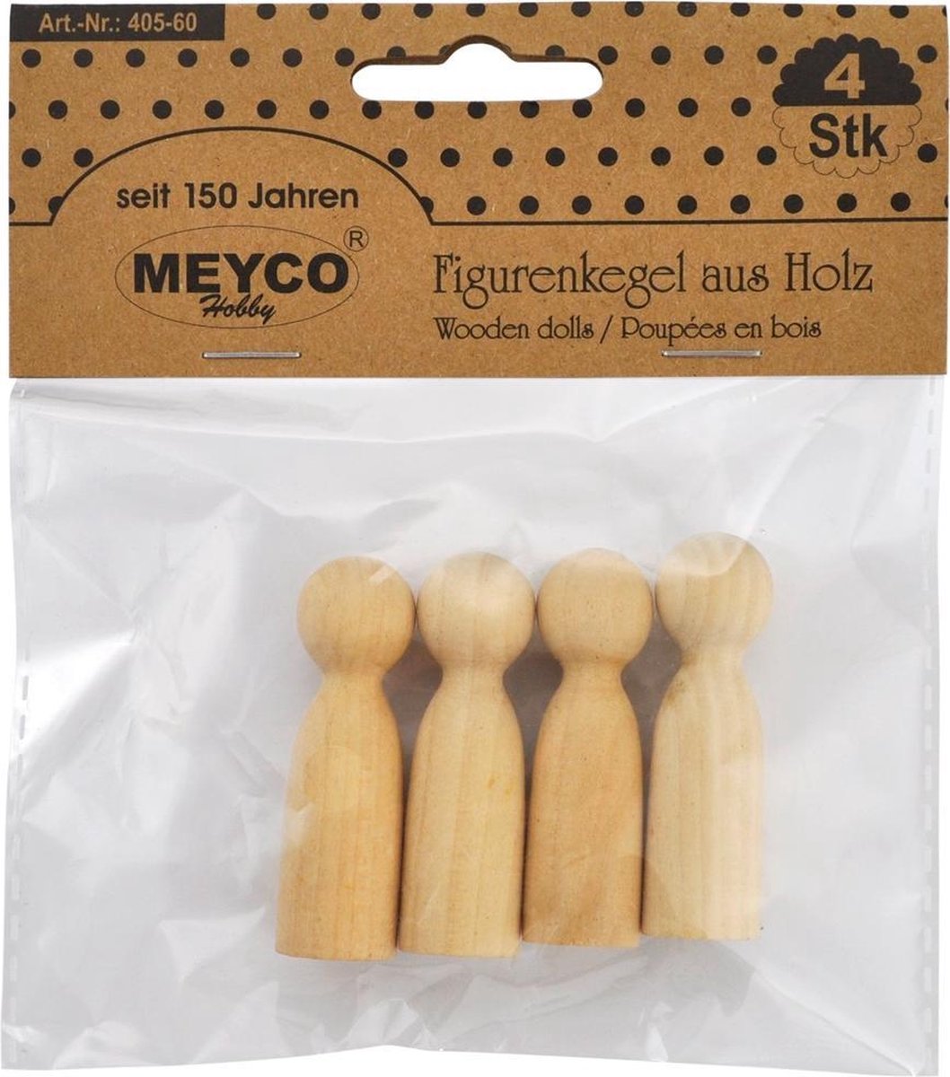Houten Kegelfiguren 4 stuks 1