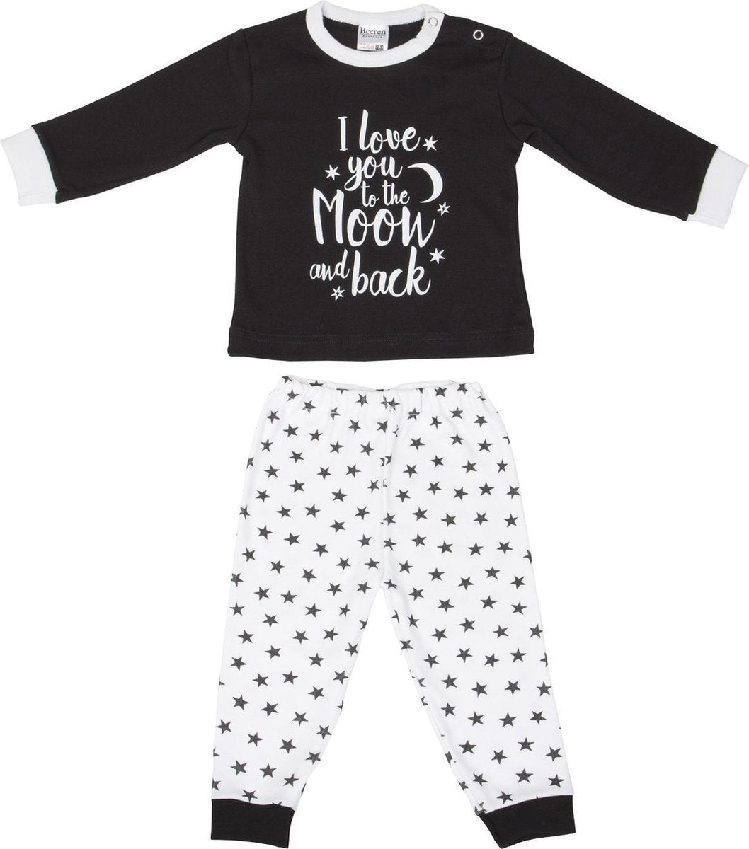 Baby pyjama Beeren "To the Moon" Zwart maat 62/68
