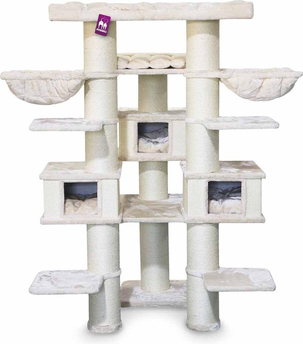 Petrebels Savannah 200 krabpaal - Creme - 200 cm hoog - zware kwaliteit
