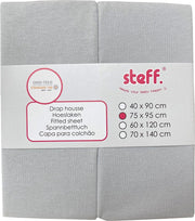 Steff - hoeslaken - set van 2 - jersey voor park 95x75 cm - lichtgrijs - met kwaliteitslabel OEKO-TEX standard 100