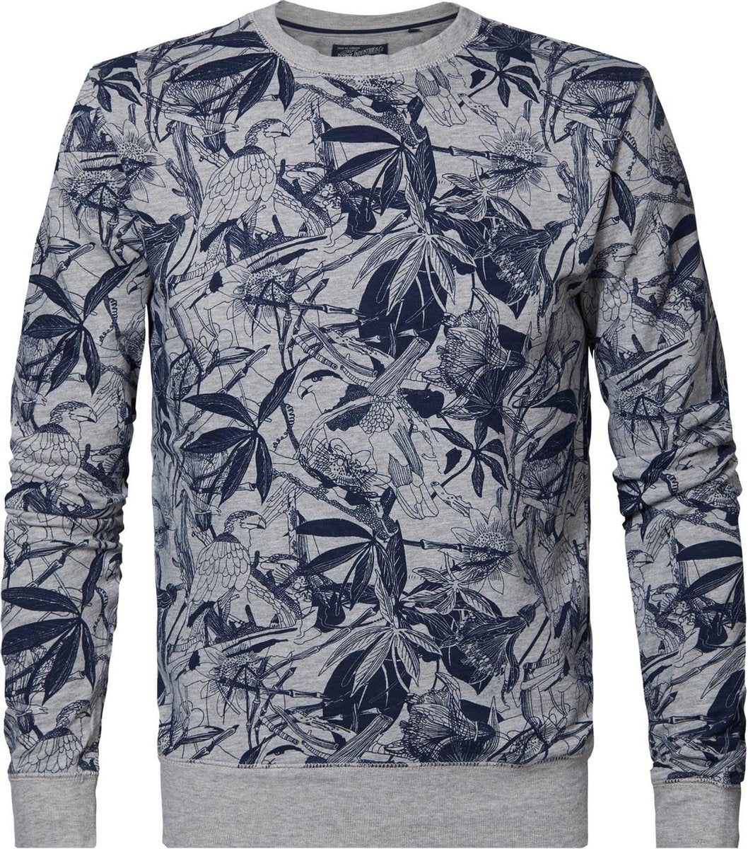 Petrol Industries - Heren All-over print sweater - Donker blauw - Maat S