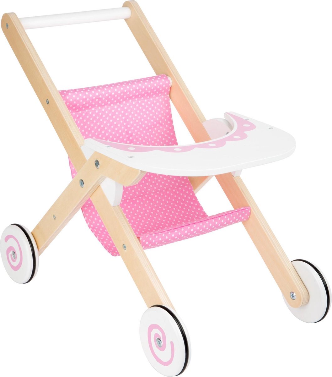 Small Foot Poppenbuggy Roze Hout 50 X 33 Cm