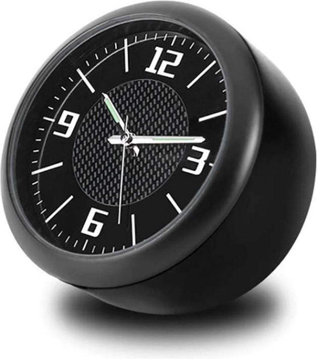 Quartz auto klokje Metaal Hoge kwaliteit - Opplakbaar op dashboard of in ventilatierooster klikken - 2-delig - Demonteerbaar - Chique - Sport - Tijd Autoklok Quarz - Horloge