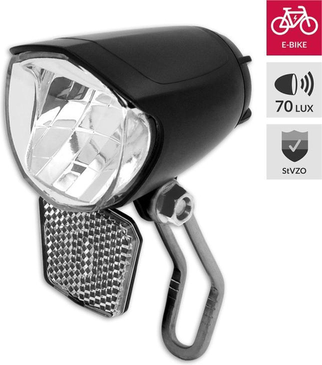 Lynx Koplamp E-bike Led 70 Lux Zwart