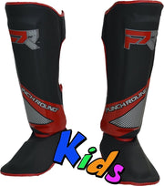 Punch Round Kids Kickboks Scheenbeschermers Evoke Zwart Rood Kies uw maat: Kids - 6 Jaar