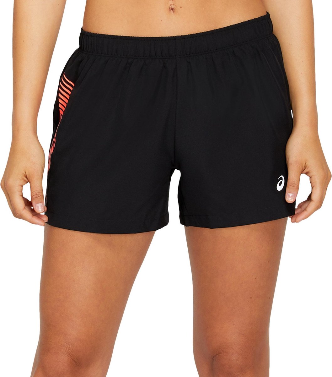 Asics Icon short  Sportbroek - Maat L  - Vrouwen - Zwart/Rood