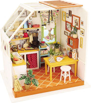 Robotime Jasons Keuken DG105 - Houten Modelbouw - Miniatuur Bouwpakket Poppenhuis met LED licht - DIY