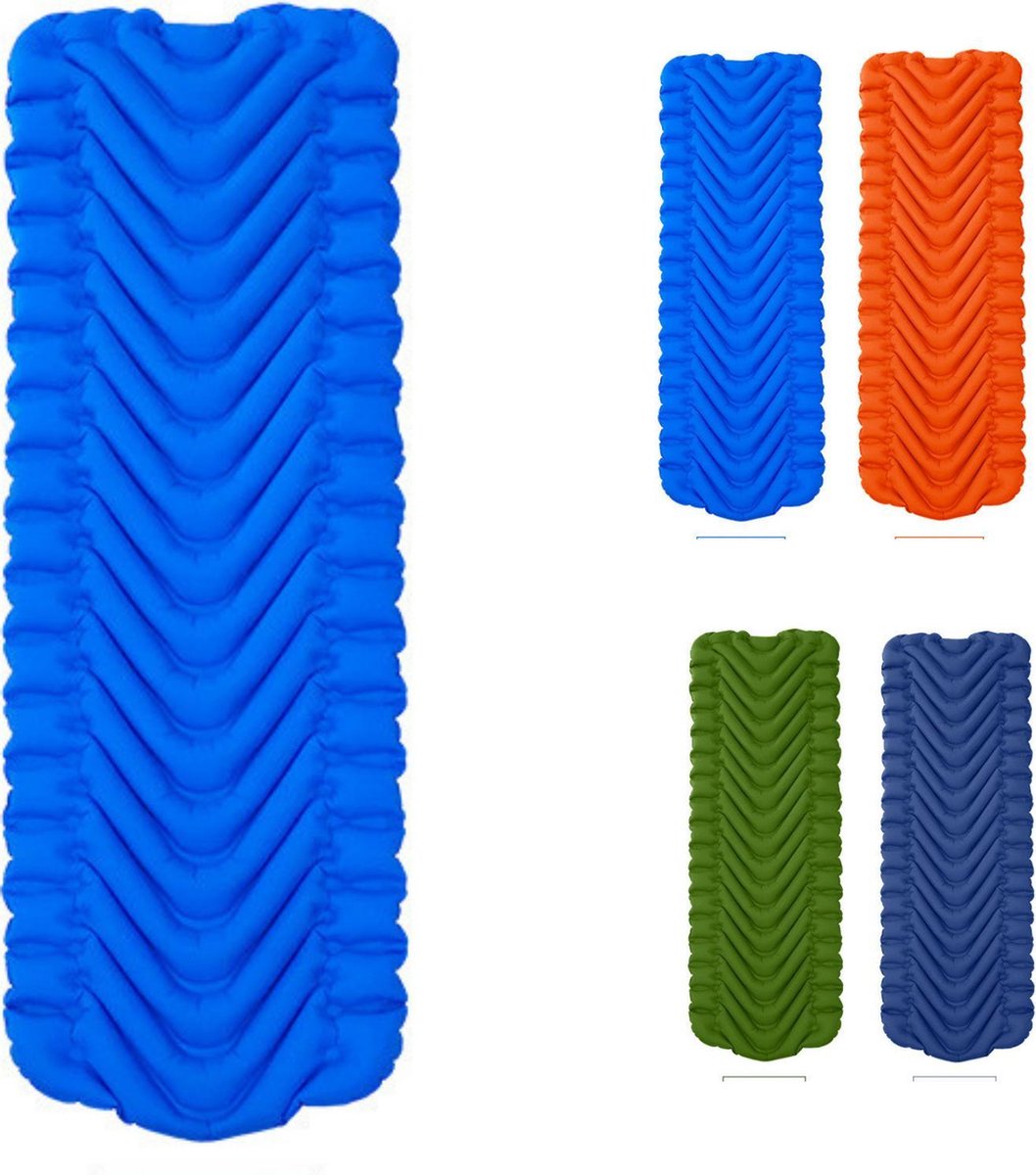 Opblaasbare Luchtbed  - blauw| zelfopblaasbare matras | camping matras zelfopblaasbaar | Slaapmat zelfopblazend| kampeermat | Inflatable camping mat