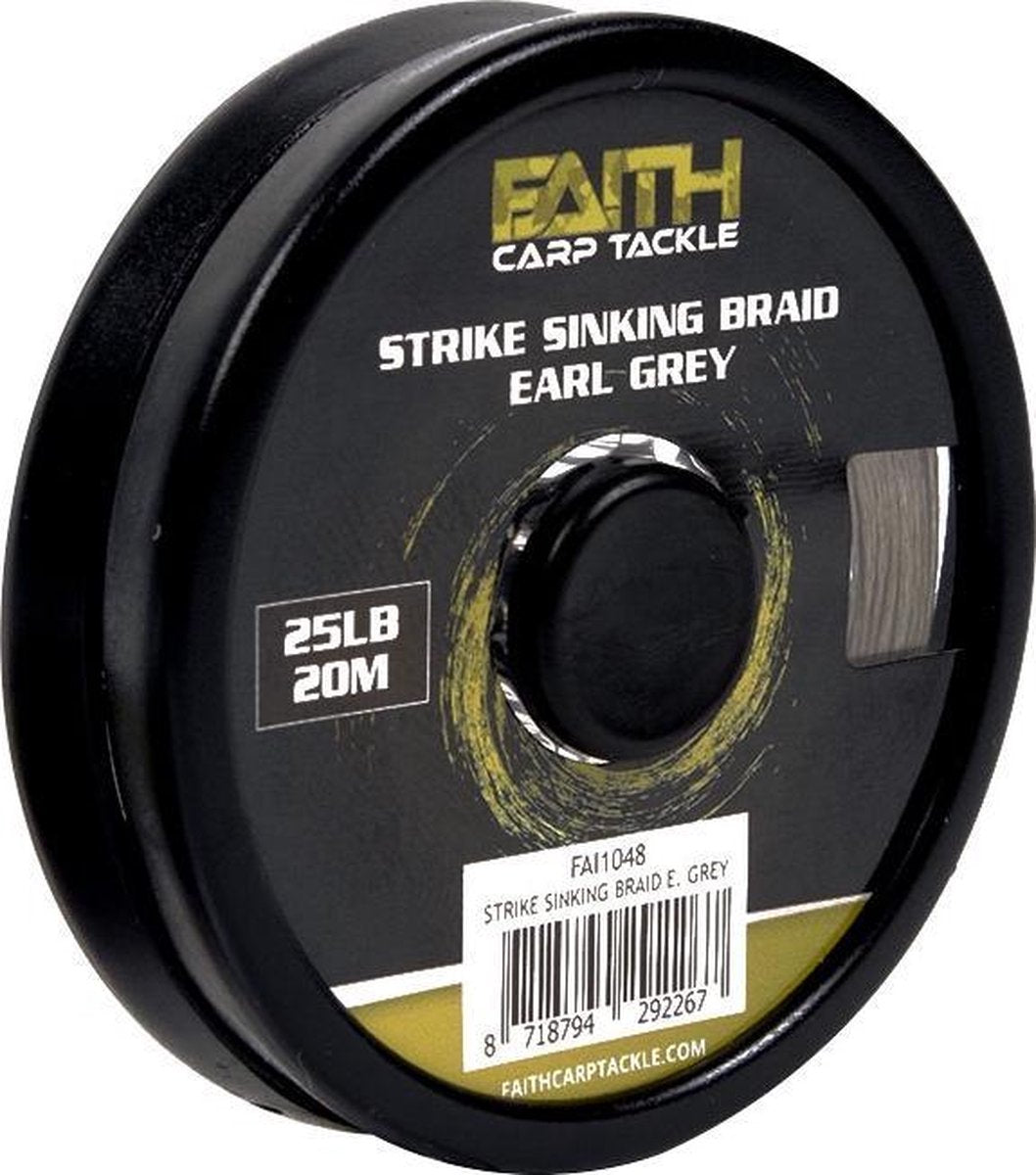 Faith Strike Sinking Braid - Earl Grey - 25lb - 20m - Grijs