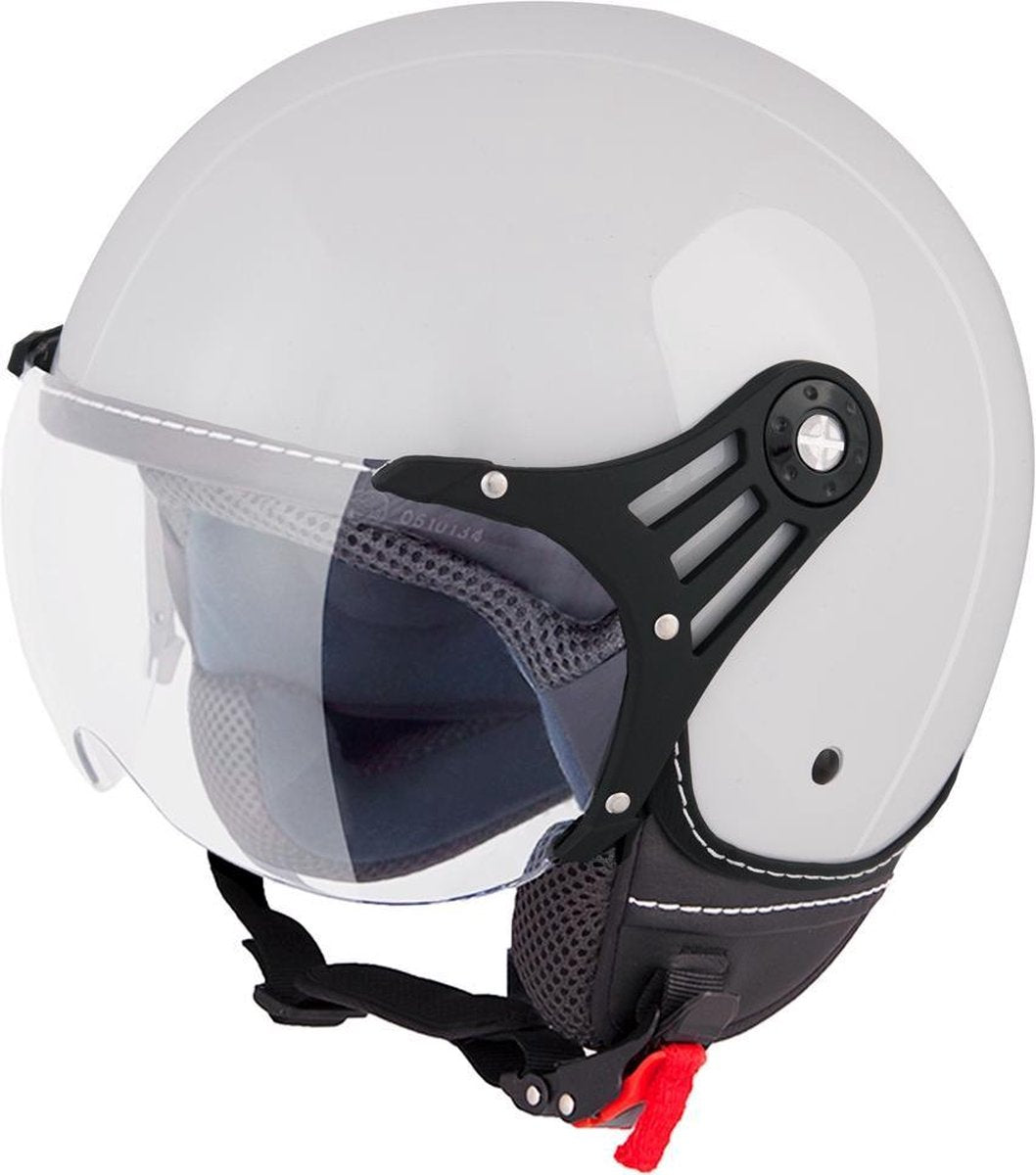 Vinz Stelvio Jethelm Grijs / Scooterhelm / Brommerhelm / Motorhelm / Fashionhelm voor Scooter / Vespa / Brommer / Motor