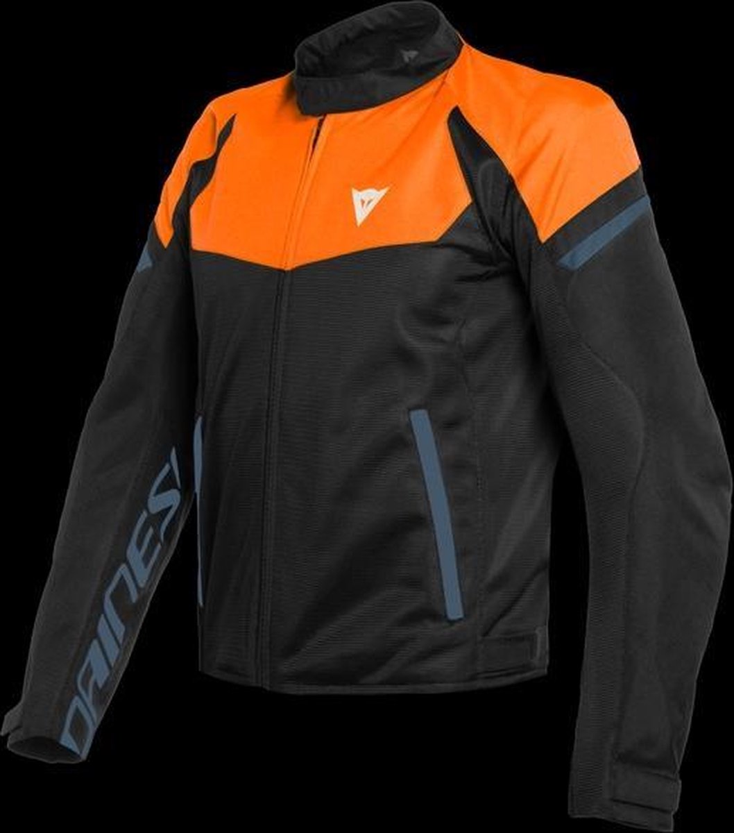 Dainese Bora Air Flame Orange Black Iris Black Textile Motorcycle Jacket 48