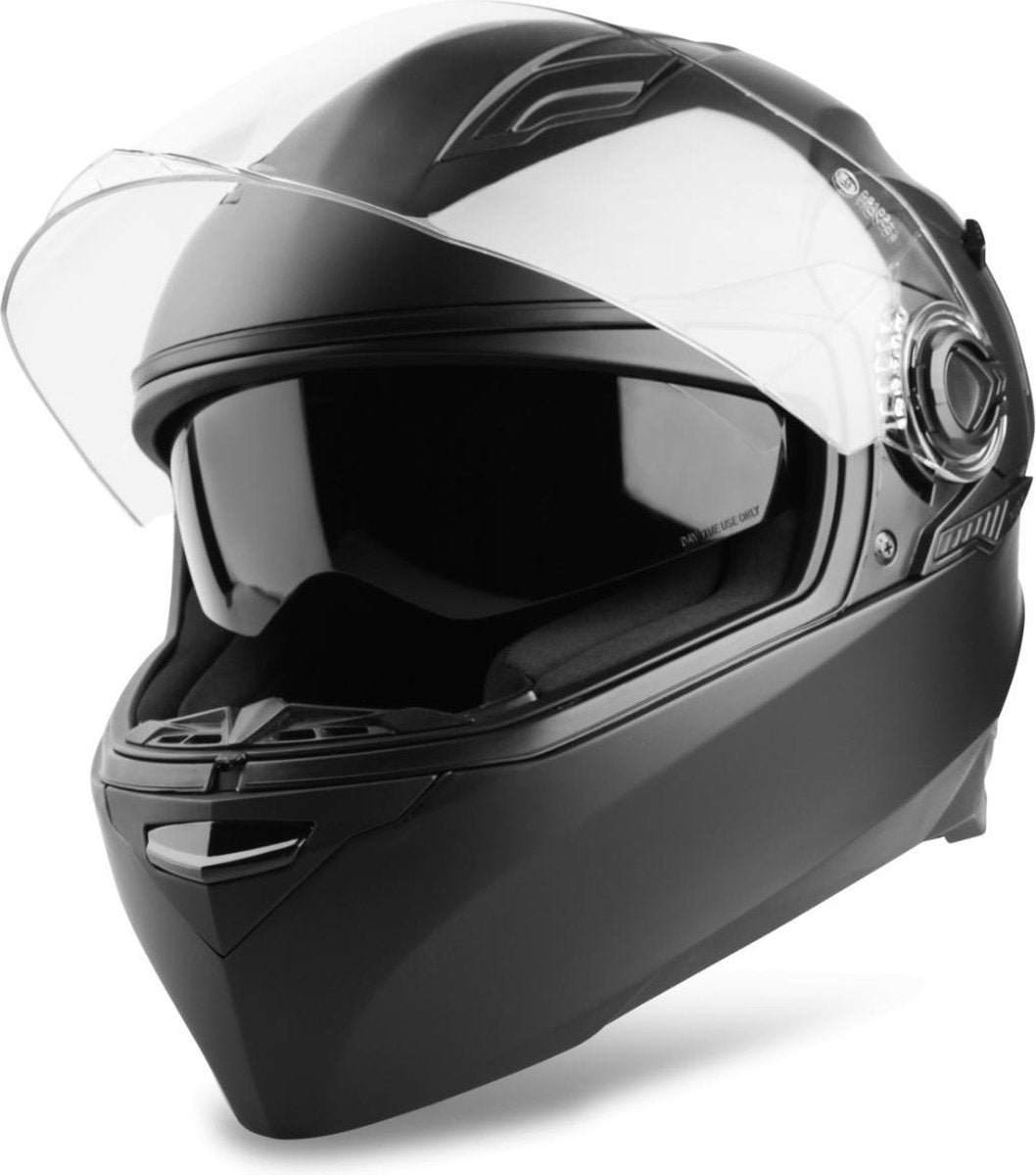 Vinz Kensal Integraalhelm Mat Zwart / Integraal Helm / Scooterhelm / Brommerhelm / Motorhelm voor Scooter / Brommer / Motor