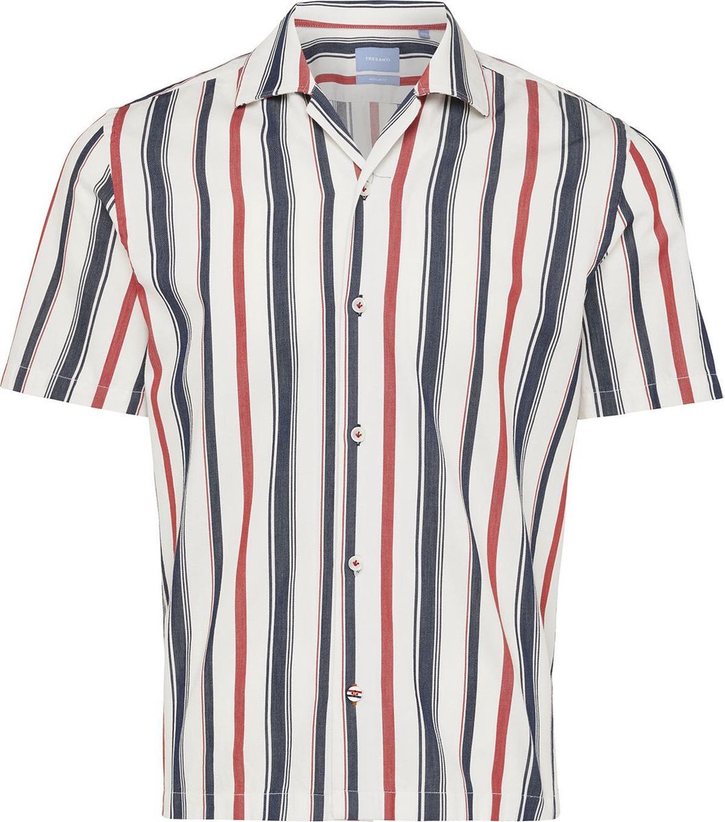 Marley | Shirt multi stripe red/navy short sleeve