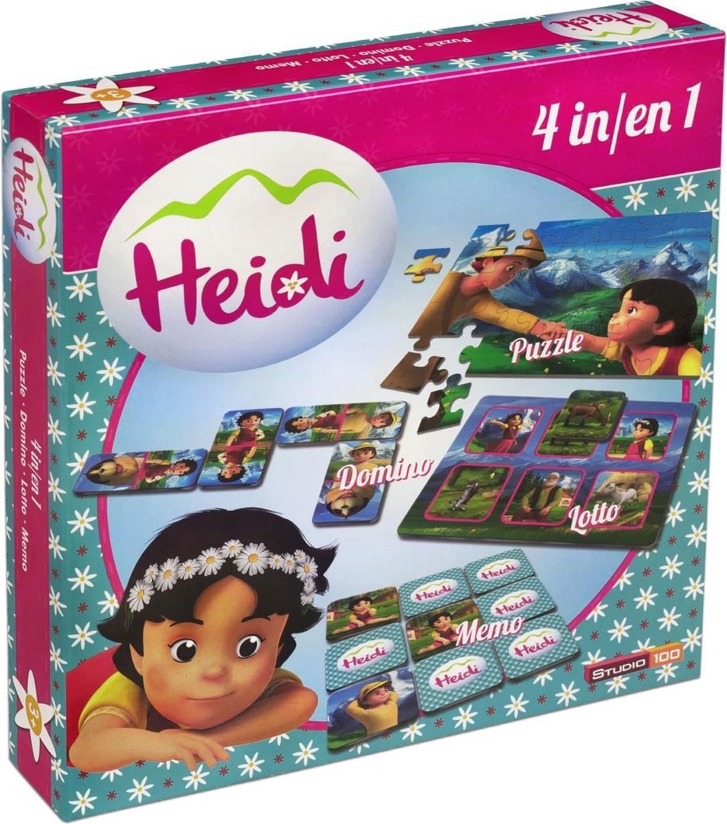 Heidi - Bordspel - 4 in 1 - 4 spellen; puzzel